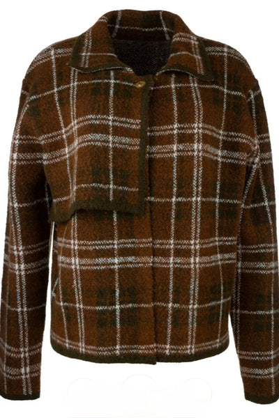 Gemma Oversized Sweater Jacket-Brown