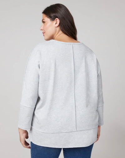 Dolman 3/4 Sleeve Soft Grey Heather - Soft Heather Grey - XL