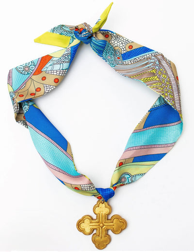 Multicolored Scarf with Megan Cross