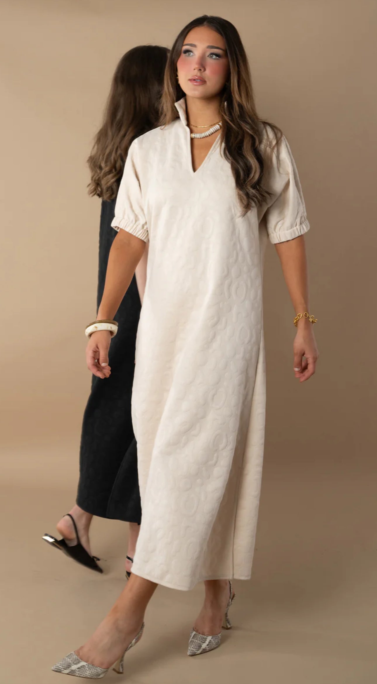 Poppy Cheetah Maxi Dress- Sandstone