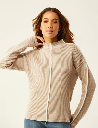 Mock Neck Raised Seam