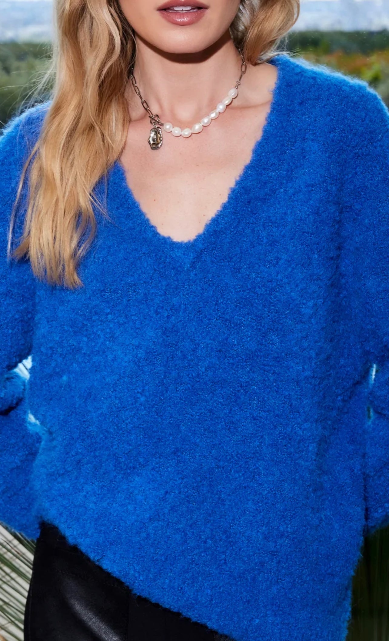 V Neck Sweater Blue