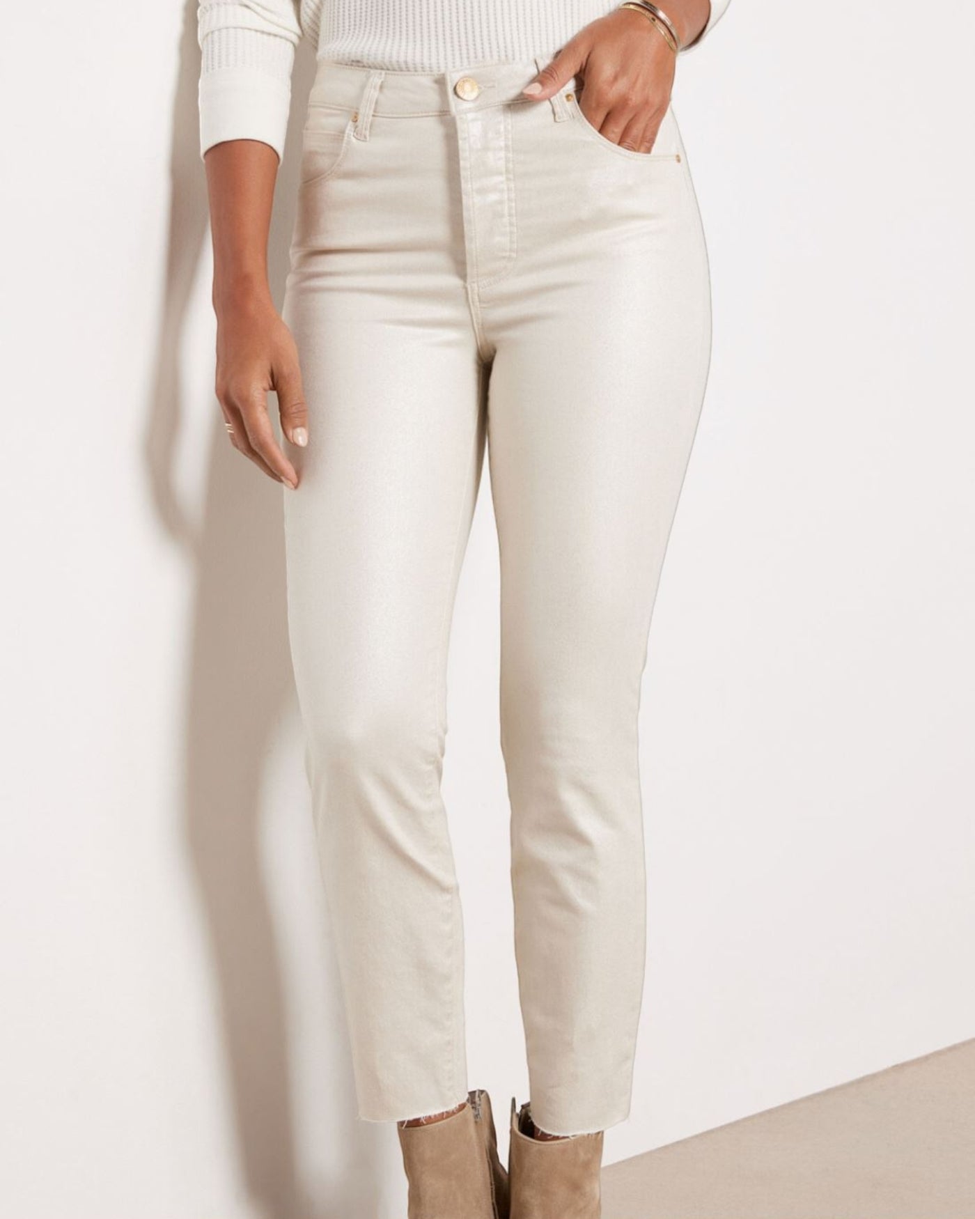 Coated Charlize Pant Champagne
