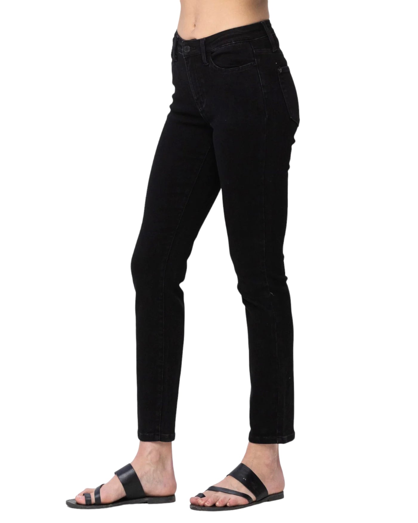 Judy Blue Mid Rise Slim Fit Black Denim