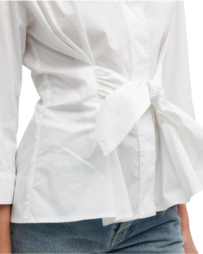 Rocky Tie-Front Weathercloth Shirt White