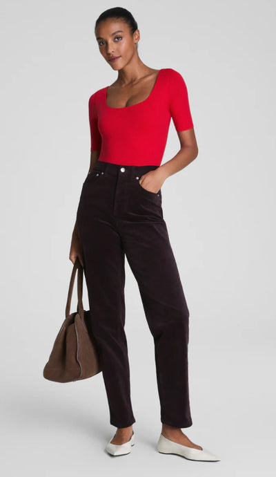 Spanx Corduroy 90's Straight Leg Jeans-Truffle Brown