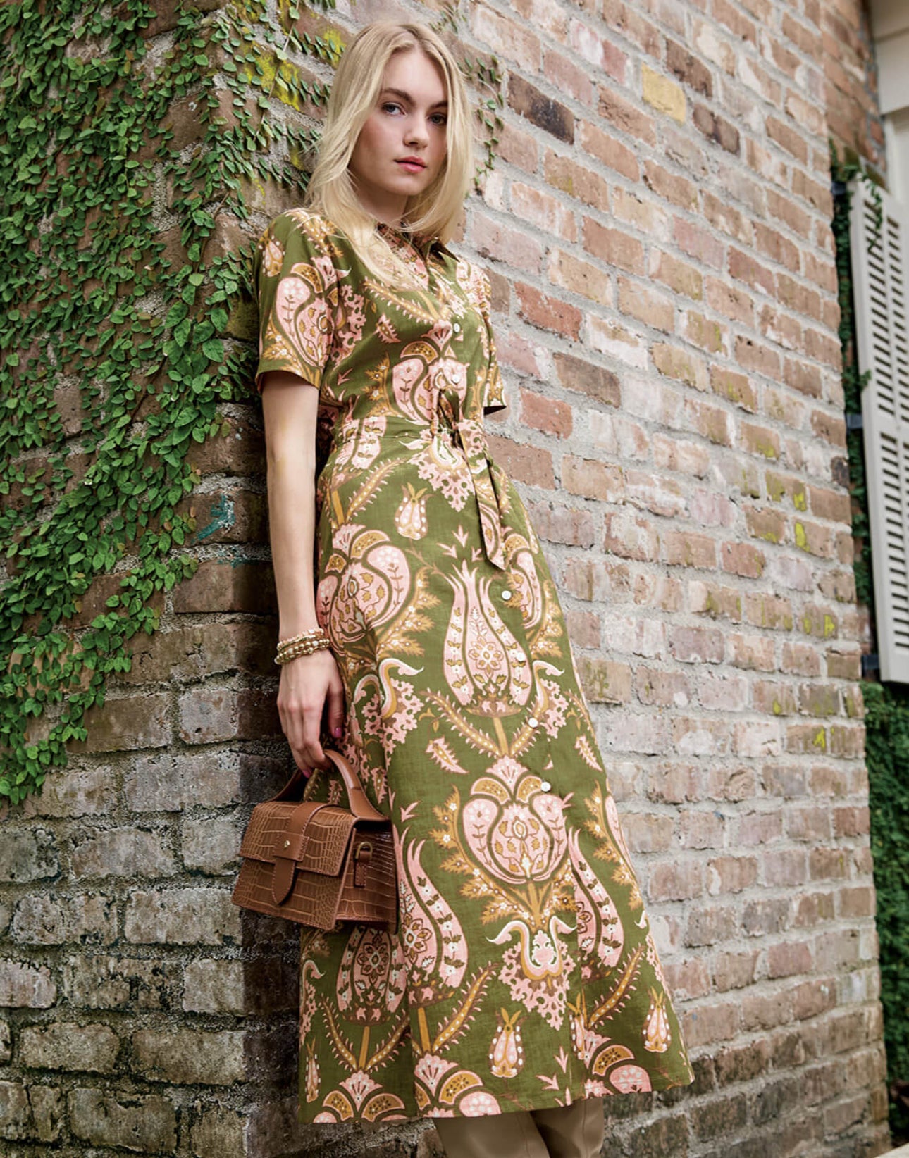 Allison Midi Dress-Olive