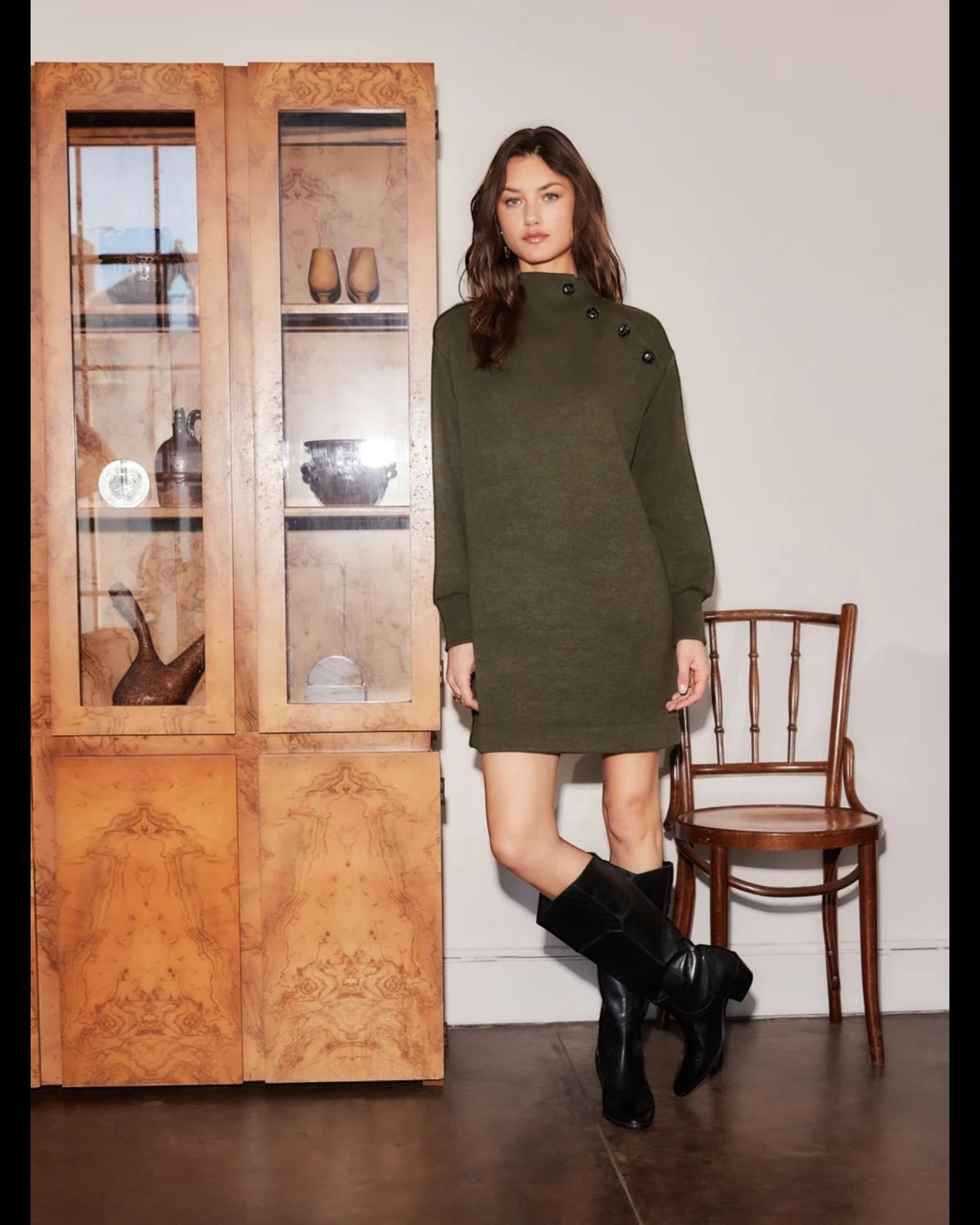 Brenna Mock Neck Dress