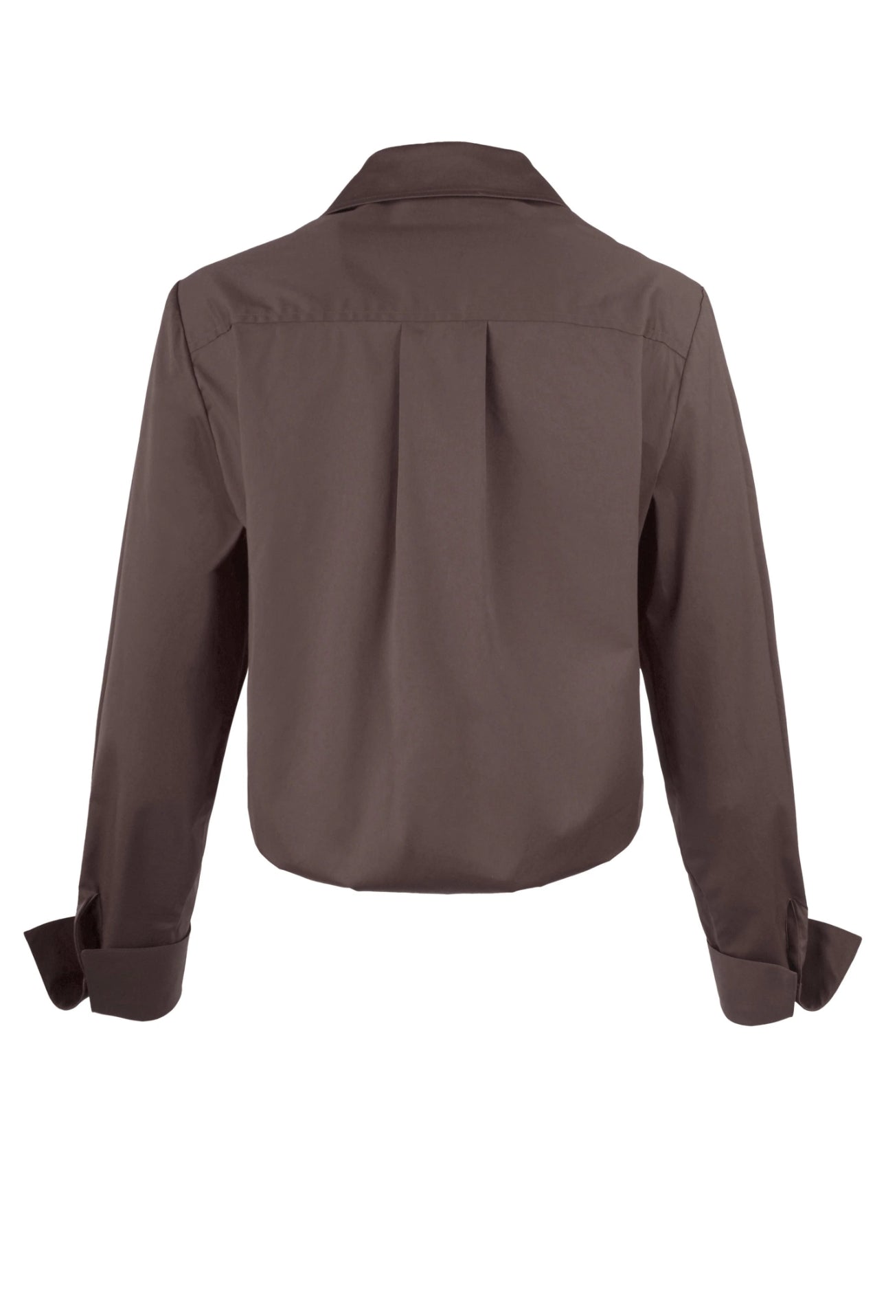 Moxie Shirt Solid Silky Poplin Chocolate Brown