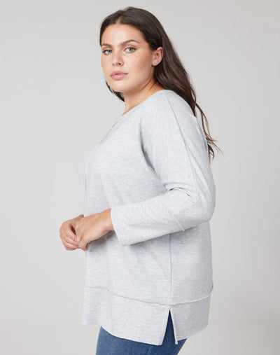 Dolman 3/4 Sleeve Soft Grey Heather - Soft Heather Grey - XL