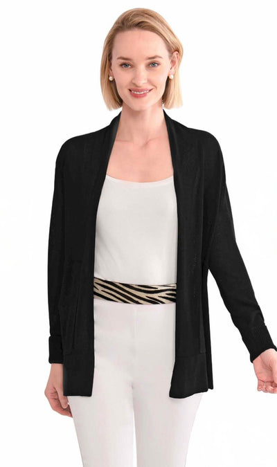 Open Cardigan Sweater-Black