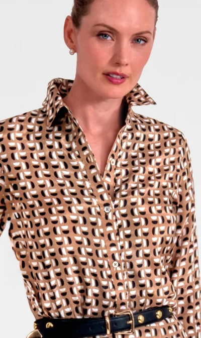 Waxing Crescent Blouse-Khaki