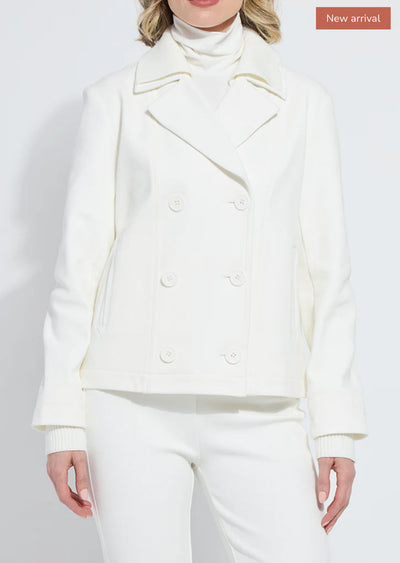Maude Cropped Peacoat-Snow White