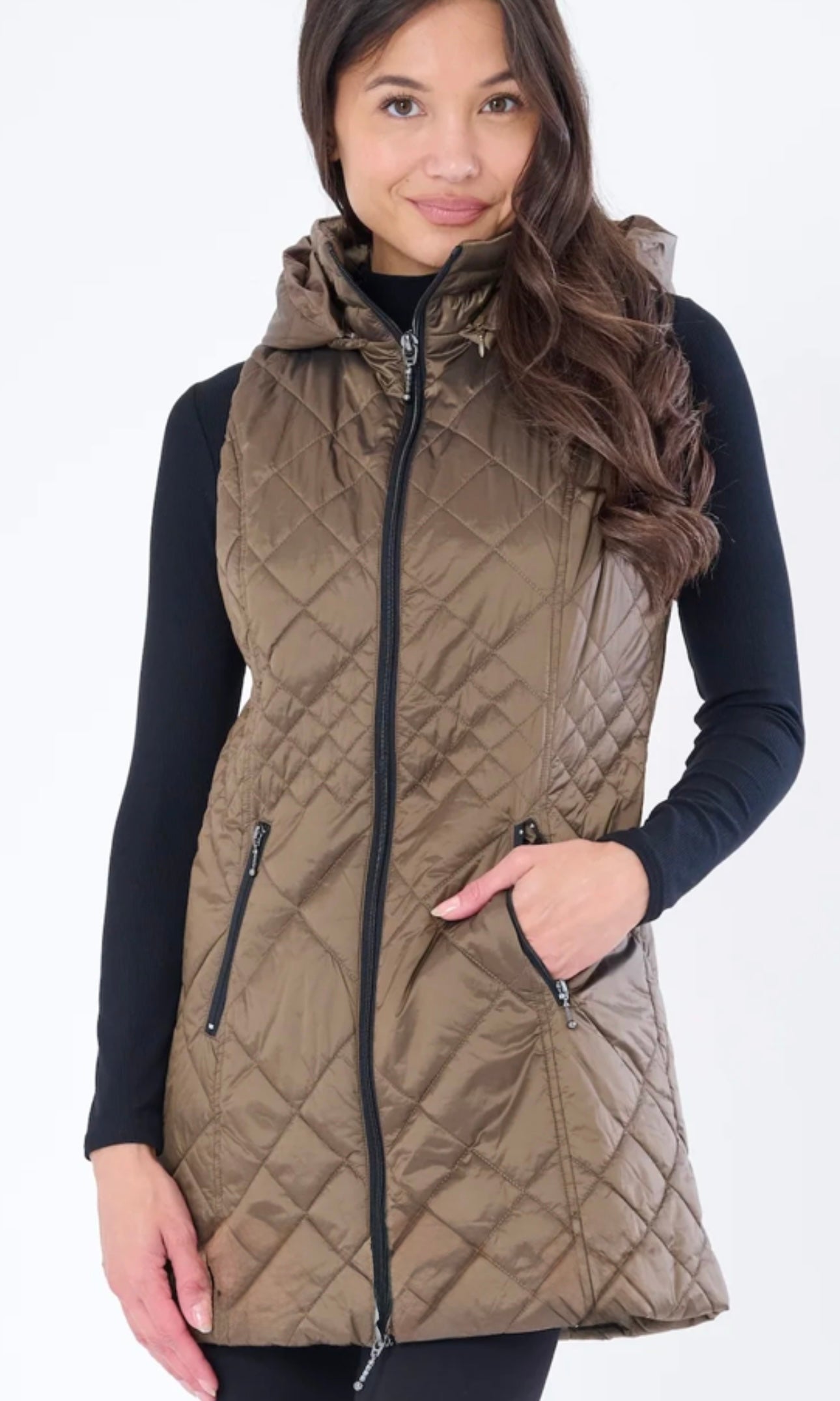 Long Vest Iridescent Hazelnut