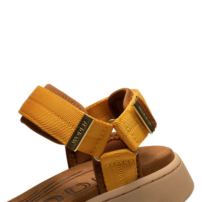 Line Suede Sandals in Old Gold