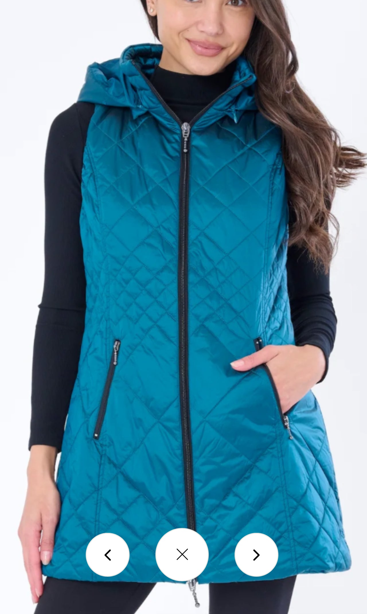 Long Vest Iridescent Peacock-Teal