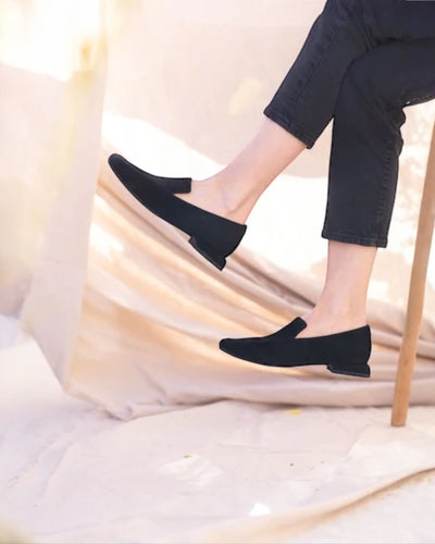 Tilda Suede Loafer-Black