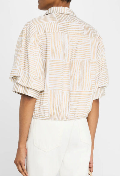 Bomba Mended Block Stripe Shirt-Gold