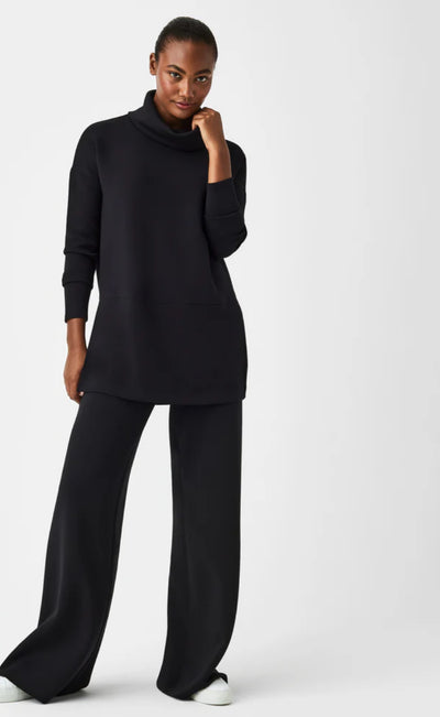 Air Essentials Turtleneck Tunic-Black