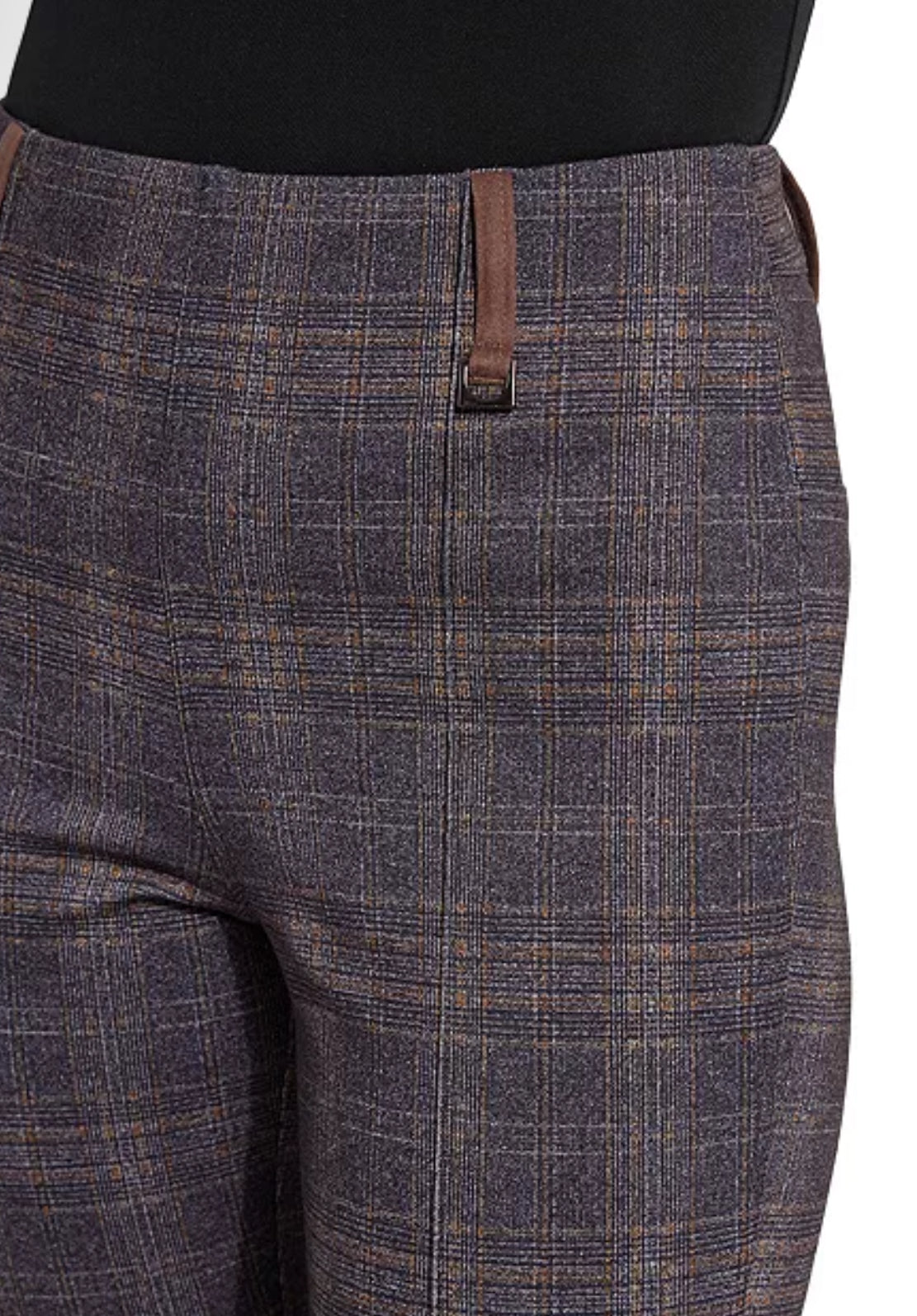 Patterned Pintuck Ponte Polished Plaid