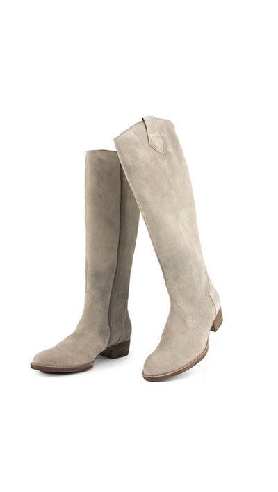 Gabor 75.901.12 Suede Tall Boots-Pebble-Kiesel
