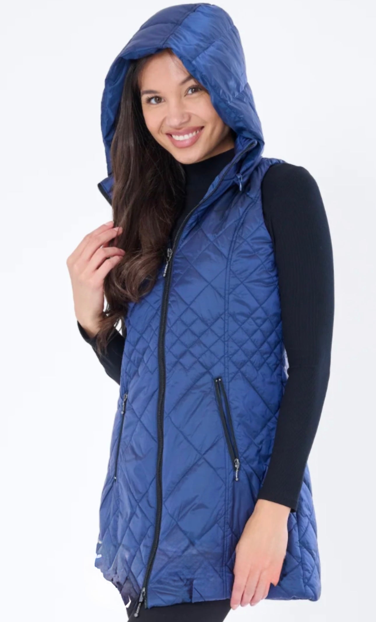 Long Vest Iridescent Navy