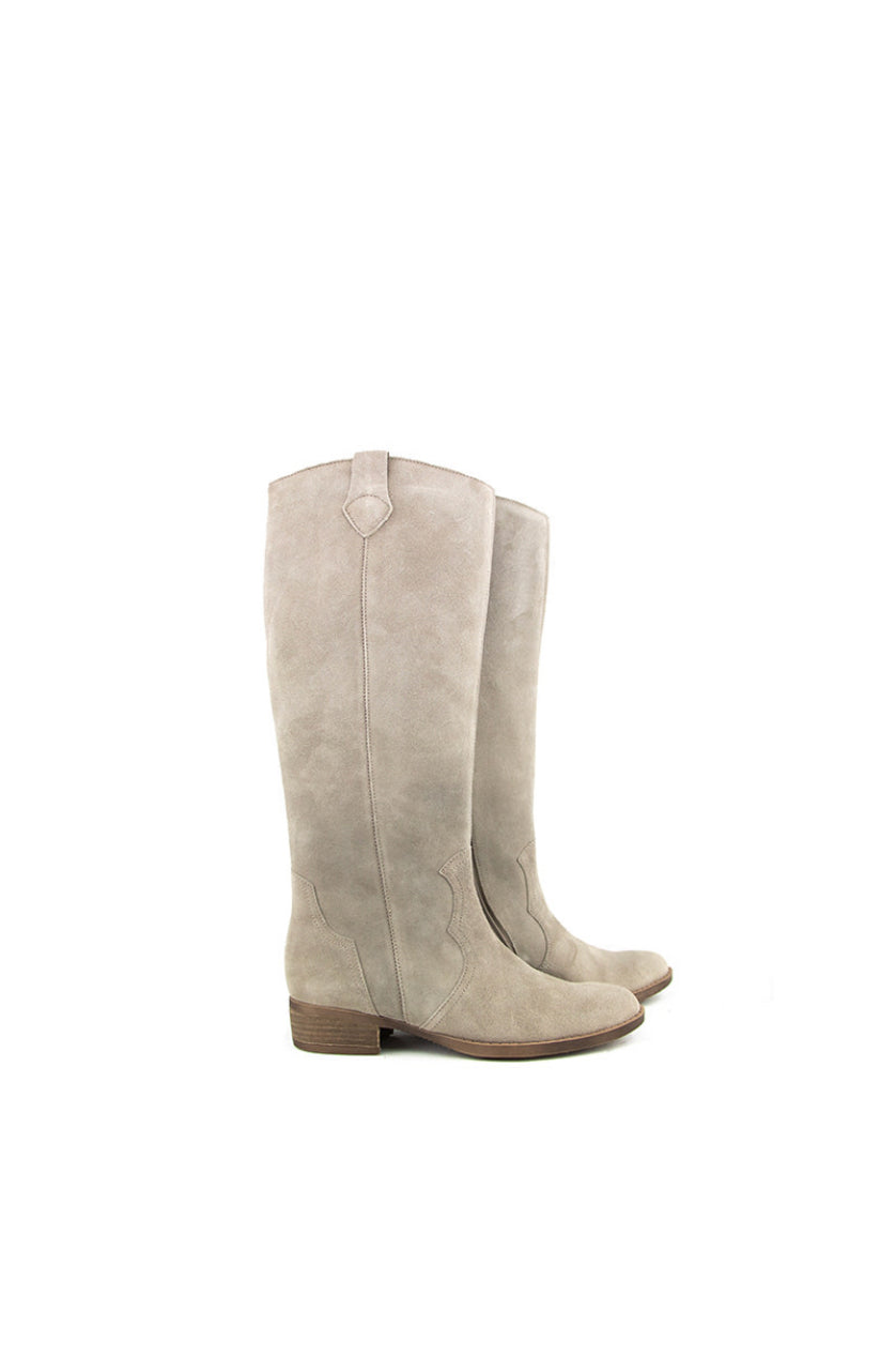 Gabor 75.901.12 Suede Tall Boots-Pebble-Kiesel