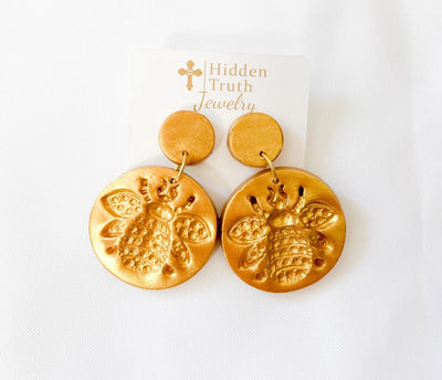 HTJ Bee Double Dangles-Gold