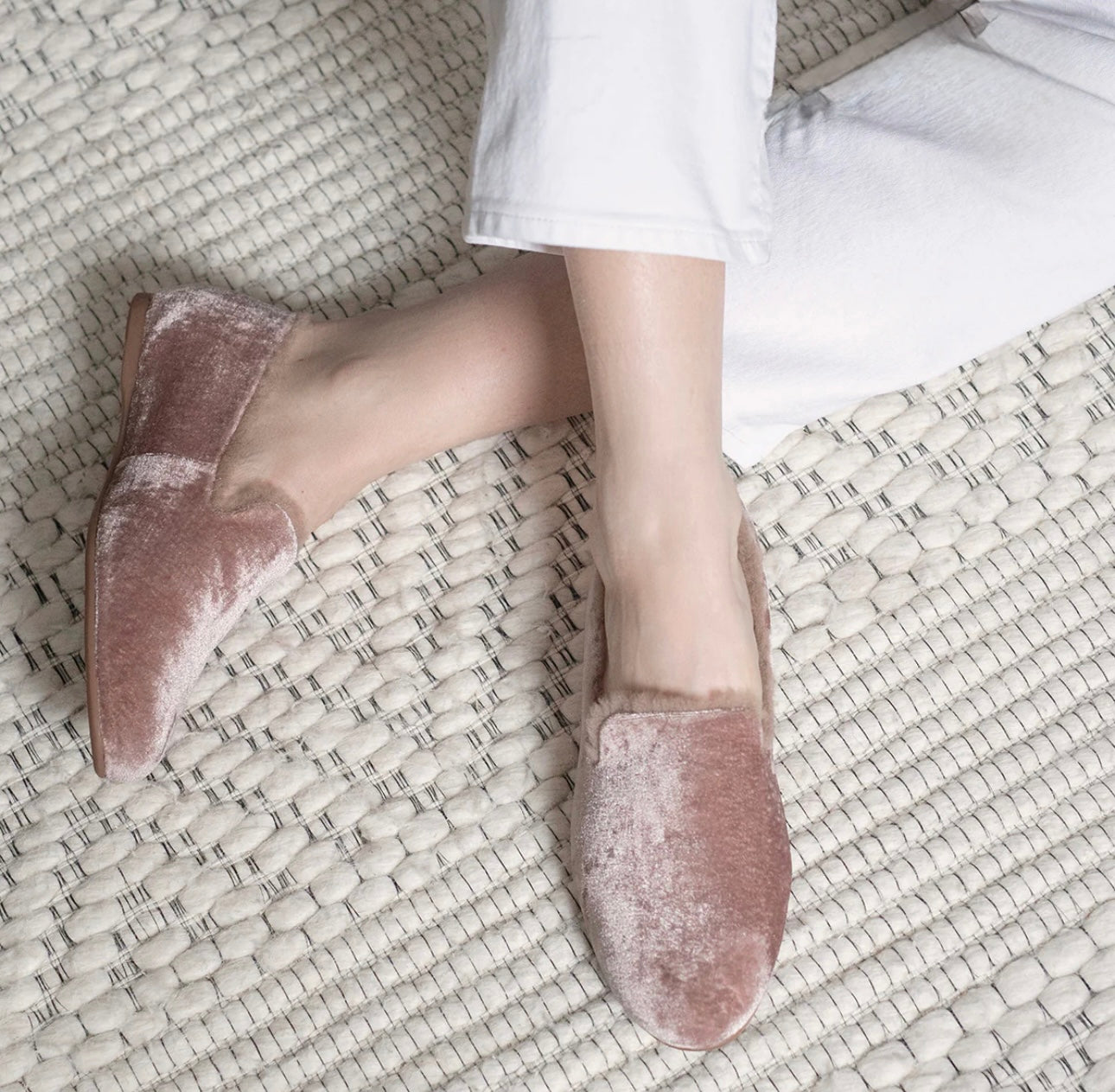 Audrey Velvet Loafer-Champagne