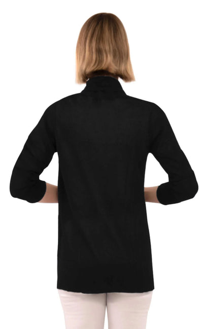 Open Cardigan Sweater-Black