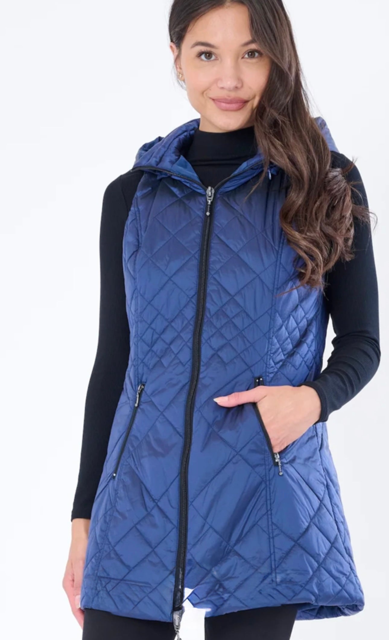 Long Vest Iridescent Navy