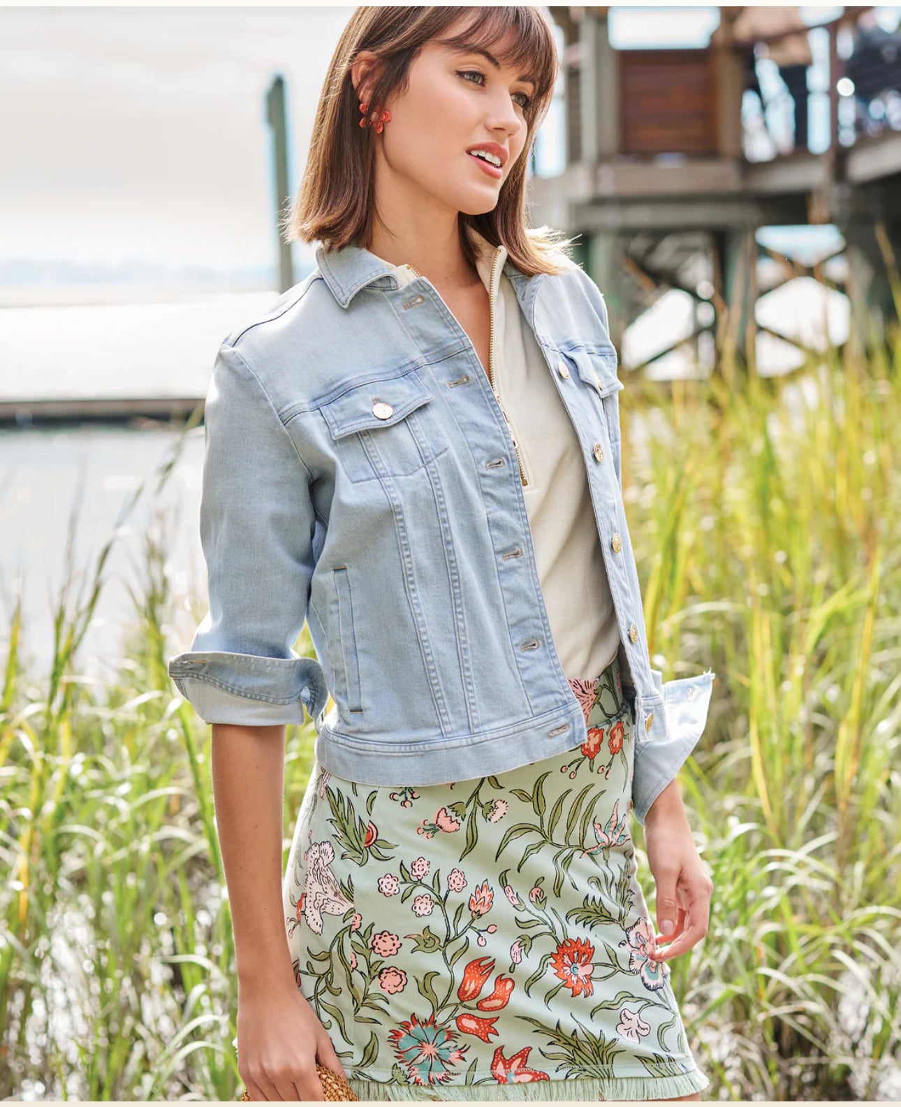 Leah Denim Jacket Grove Wash