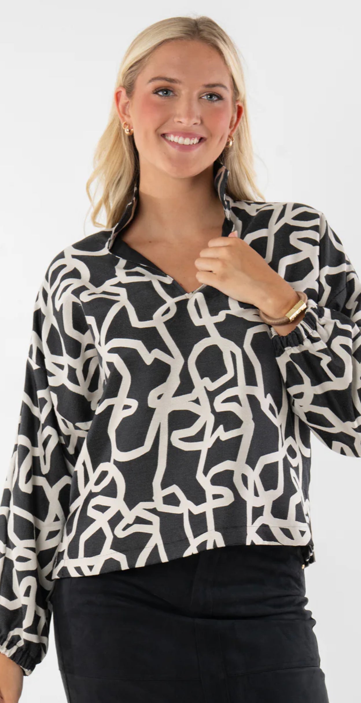 Long Sleeve Poppy Boot-Charcoal/Creme