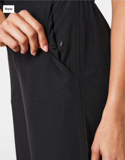 Spanx On the Move Slim Track Pant-Very Black