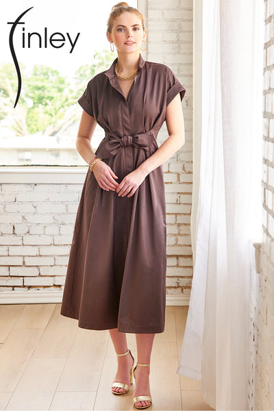 Long Rocky Satin in Chocolate Brown