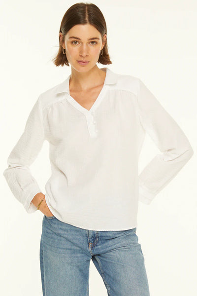 Venus Shirt in White Seersucker