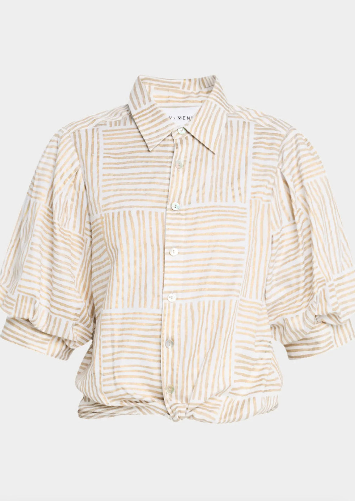 Bomba Mended Block Stripe Shirt-Gold