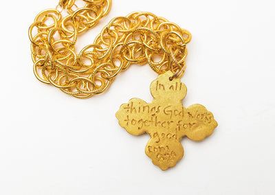 18" Double Gold Chain with Andrea Cross