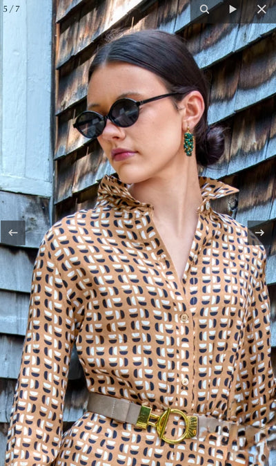 Waxing Crescent Blouse-Khaki