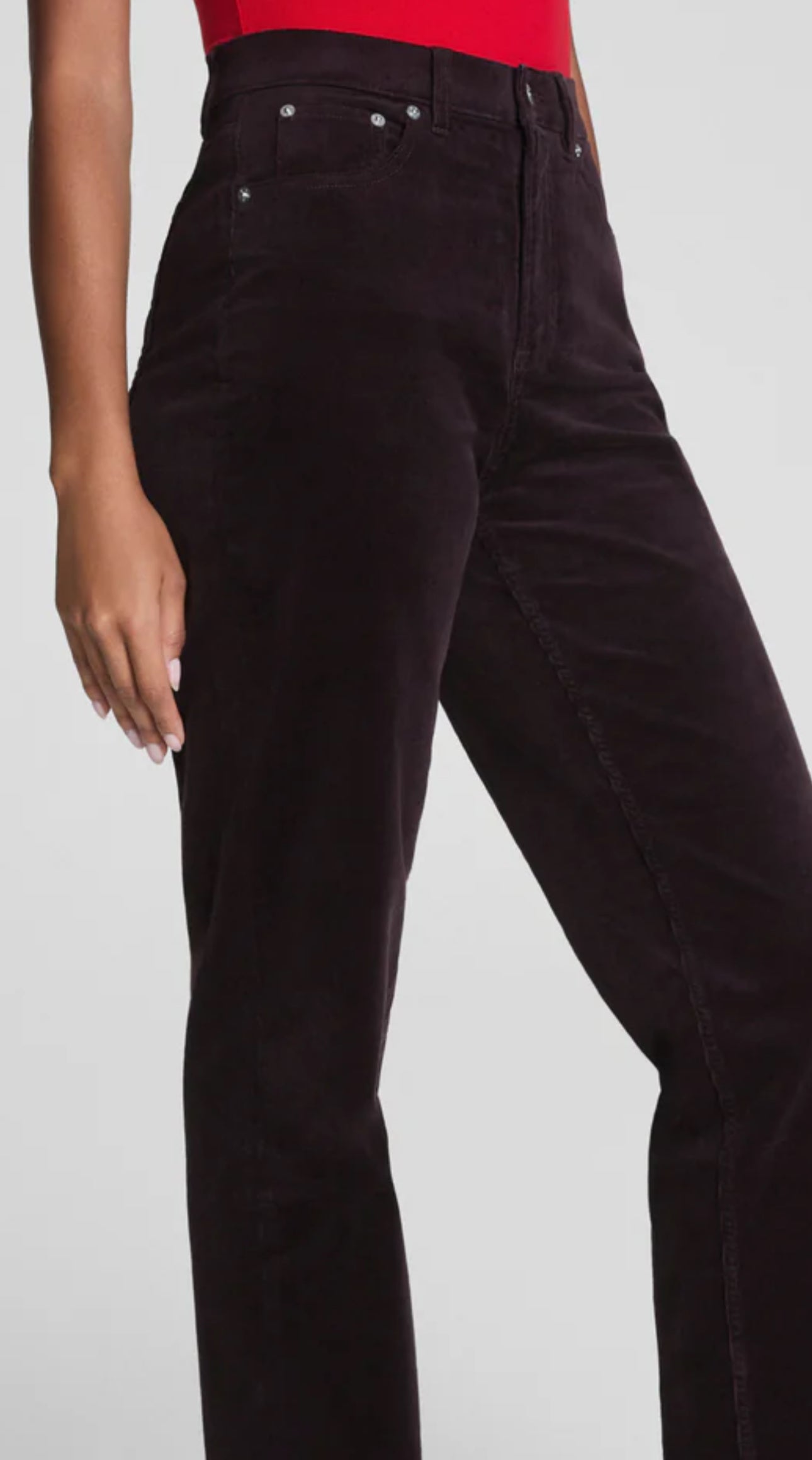 Spanx Corduroy 90's Straight Leg Jeans-Truffle Brown