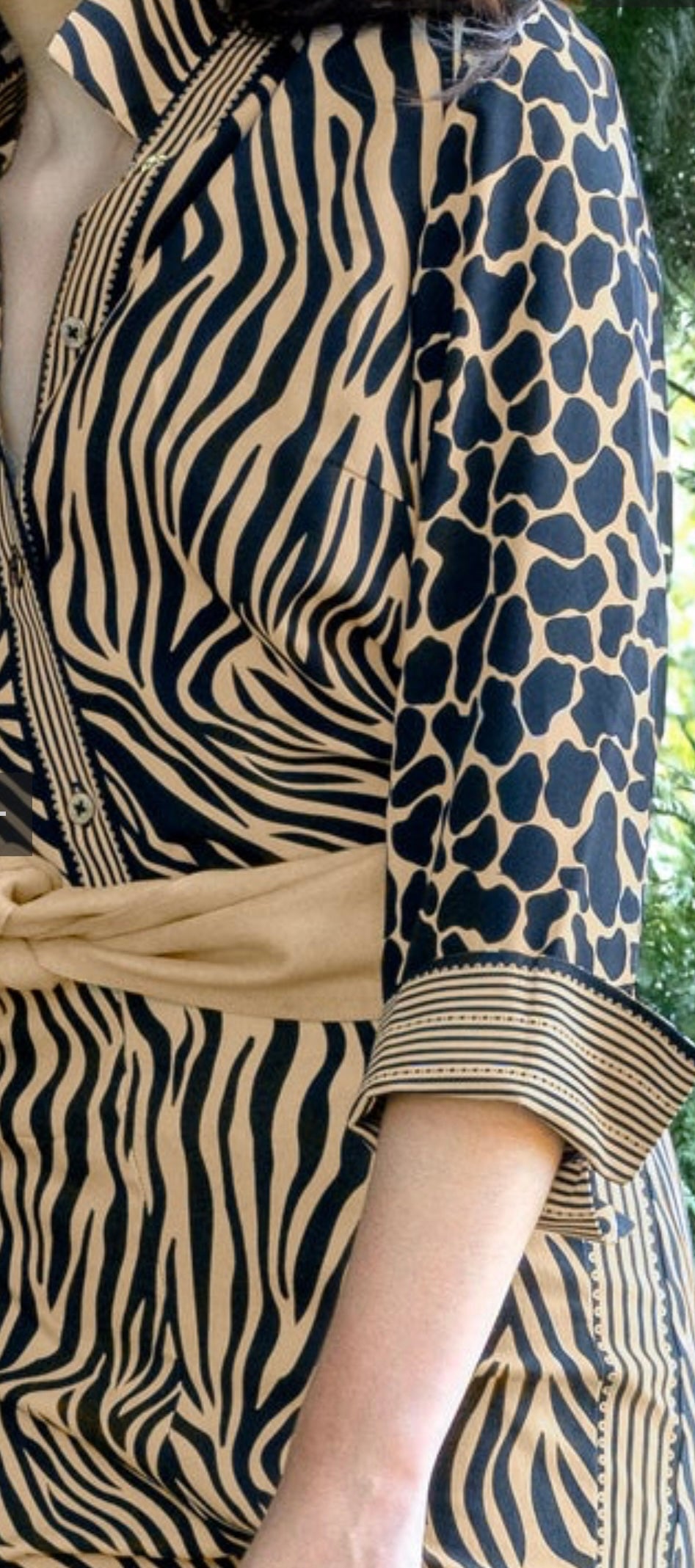 Boyfriend Shirt Animal Instincts-Zebra Khaki