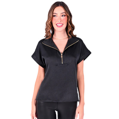 Poppy Pullover Tuxedo Black