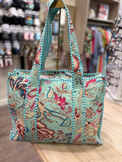 Jane Fabric Tote-Pacific