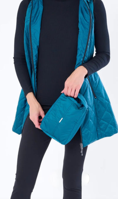 Long Vest Iridescent Peacock-Teal