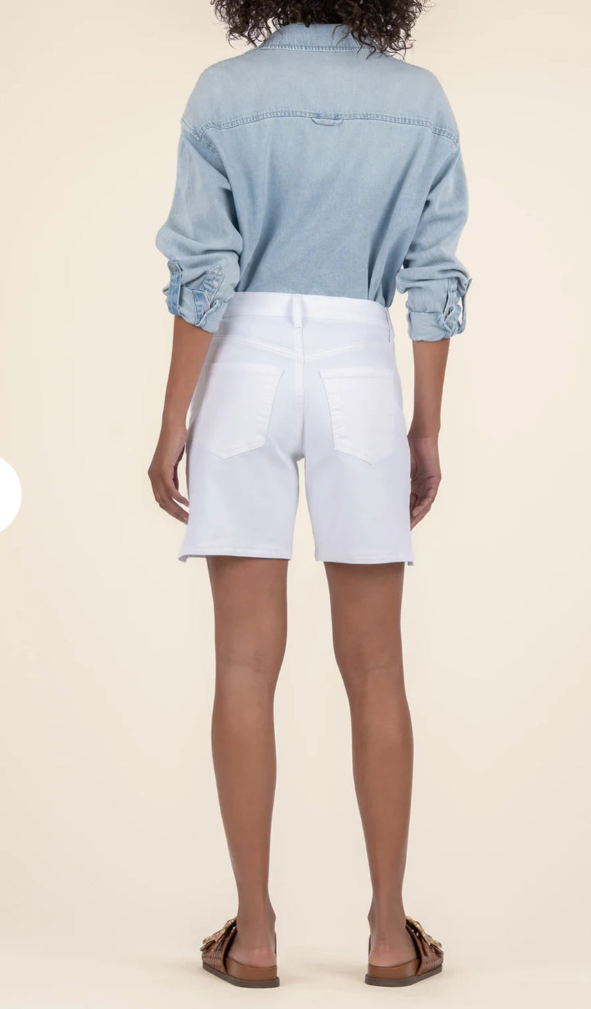 Holly High Rise Short Waistband Tie-Optic White
