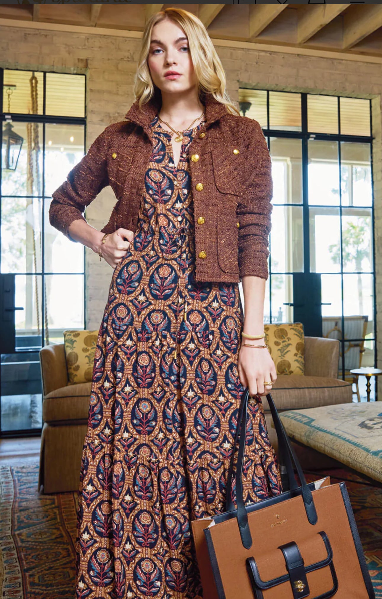 Delphine Tweed Jacket Dark Chocolate