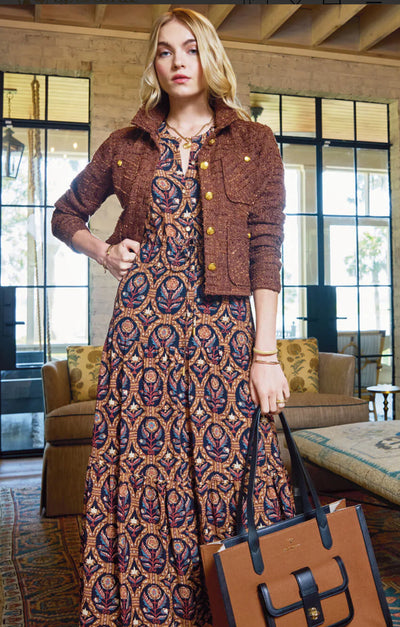 Delphine Tweed Jacket Dark Chocolate