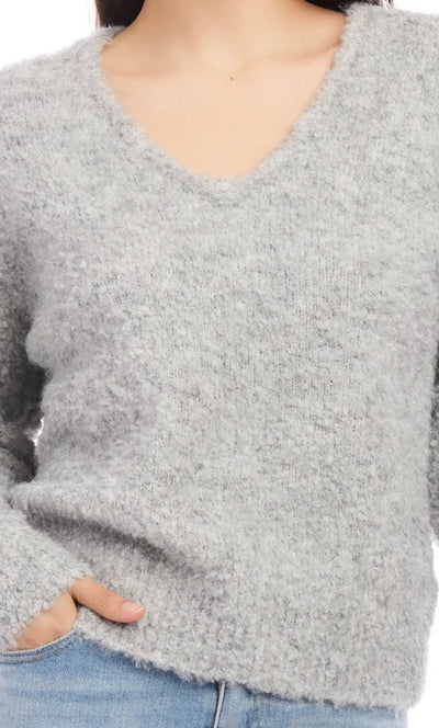 V Neck Sweater Grey