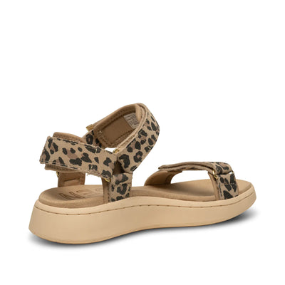 Woden Line Suede Sandals in Leopard