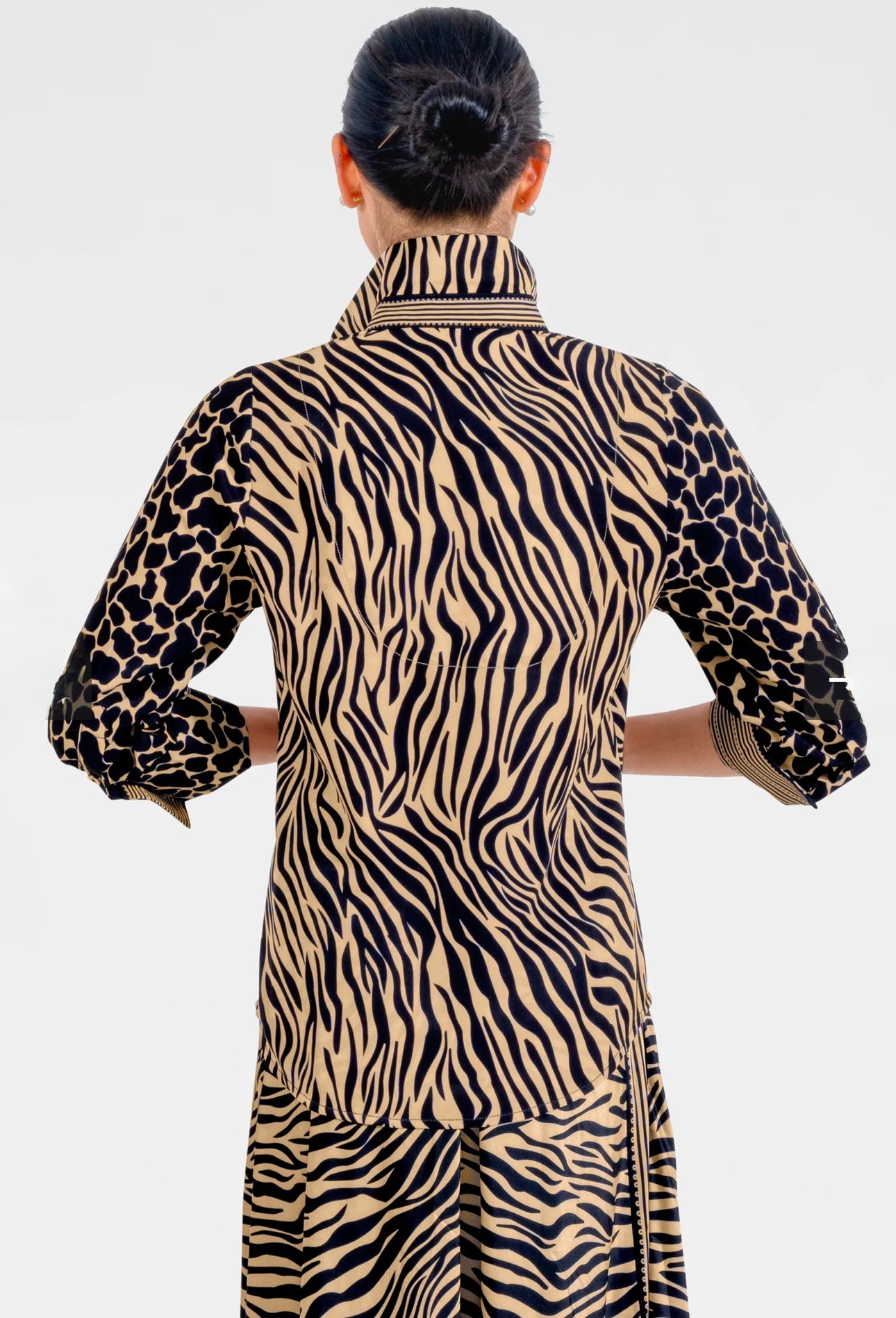 Boyfriend Shirt Animal Instincts-Zebra Khaki